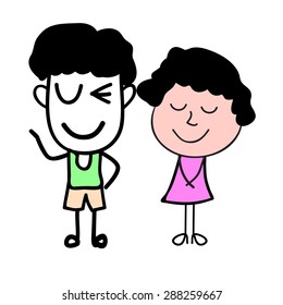 boy and girl vector