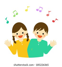 boy and girl / Vector EPS 10 illustration