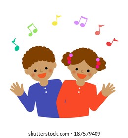 boy and girl / Vector EPS 10 illustration 