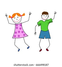 Boy Girl Vector Eps 10 Fun Stock Vector (Royalty Free) 666498187 ...