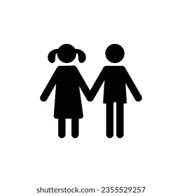 Icono vectorial de niño y niña