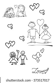 Boy and girl, vector illustration