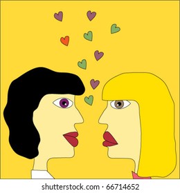 boy and girl. vector illustration