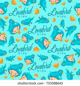 Boy and girl wearing Animal fancy hat :  Seamless Pattern : Vector Illustration