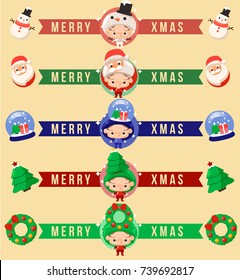 Boy and girl wearing Christmas fancy hat : Vector Illustration