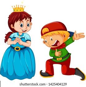 Boy and girl wearing costume illustration