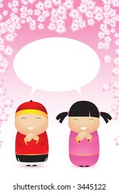 Boy and girl wishing you all happy chinese new year