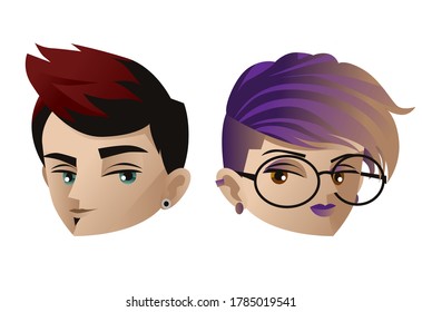 boy and girl young teen avatars