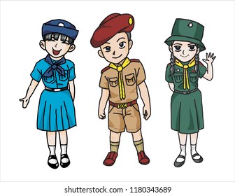 Junge und Mädchen, Pfadfindervektor
