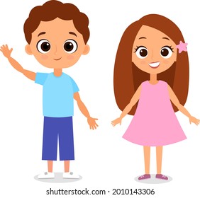boy and girls vector illustration.