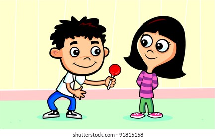Boy Gives Girl Candy