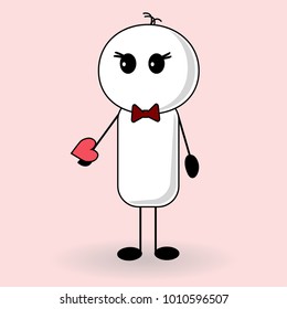 The boy gives the heart to Valentine's Day. - vector illustration