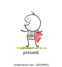 boy gives himself illustration
