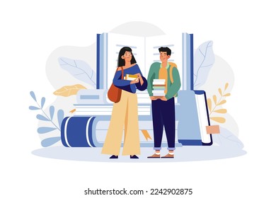 Boy Giving The Book To A Girl