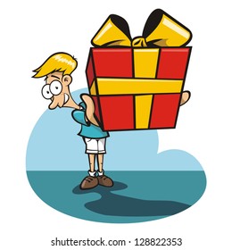 Boy giving a gift