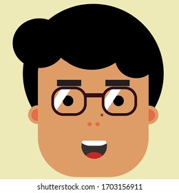 Niño con gafas y marca de belleza