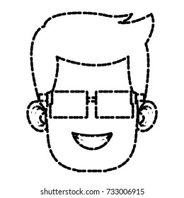 Boy with glasses cartoon
