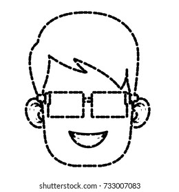 Boy with glasses cartoon