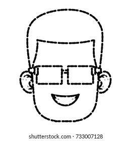 Boy with glasses cartoon