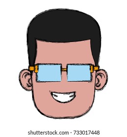 Boy with glasses cartoon