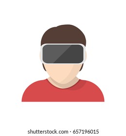 Boy at glasses, virtual reality concept