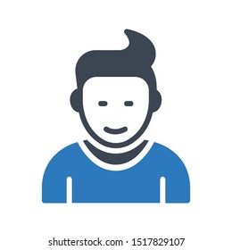 boy glyph colour vector icon