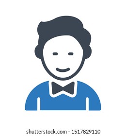 boy glyph colour vector icon