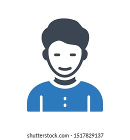 boy glyph colour vector icon