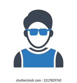 boy glyph colour vector icon