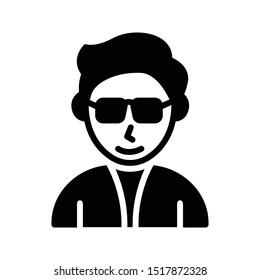 boy glyph flat vector icon