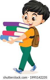 El niño vuelve a la escuela de dibujo gráfico vectorial arte e ilustración