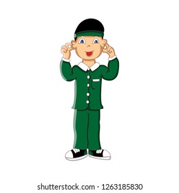 A boy goes to school for study with uniform