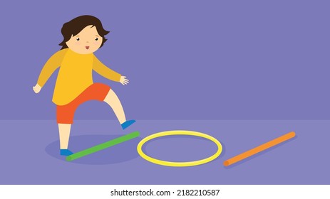 boy going through an obstacle course
