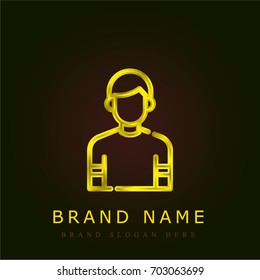 Boy golden metallic logo