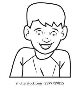 A boy got surprised expression in outline and vector format.