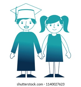 boy graduted with girl avatars characters