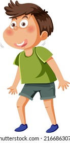 A boy in green t shirt cartoon character illustration