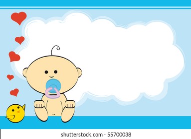 Boy Greeting Card Baby Boy Stock Vector (Royalty Free) 55700038 ...