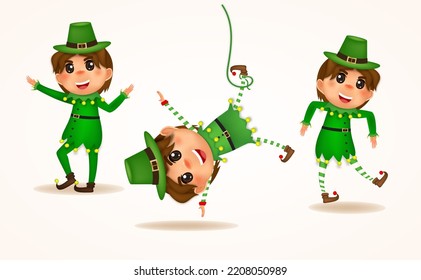 The boy Greeting Happy St. Patrick's Day charector to event of vector