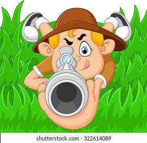 Boy with a gun in his hand