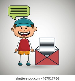 boy guy message chat vector illustration graphic