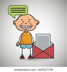 boy guy message chat vector illustration graphic