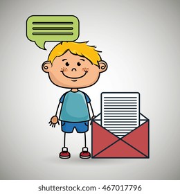 boy guy message chat vector illustration graphic