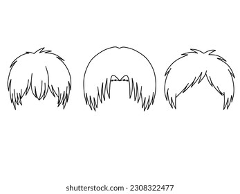 boy hair icon vector sketch
