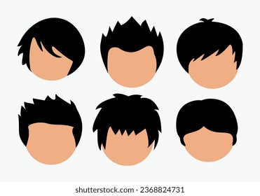 Boy-Frisur-Set Vektorgrafik.