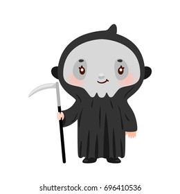 Boy in Halloween costume, cartoon character, vector, isolated illustration on a white background.