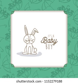 its a boy hand draw invitation card