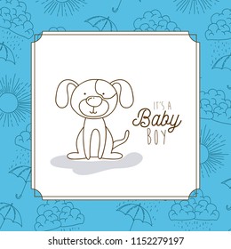 its a boy hand draw invitation card