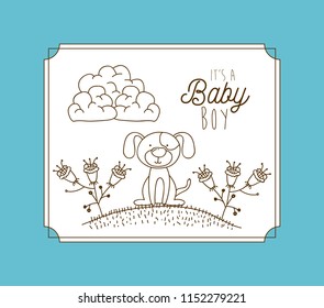 its a boy hand draw invitation card