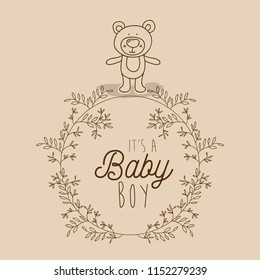 its a boy hand draw invitation card
